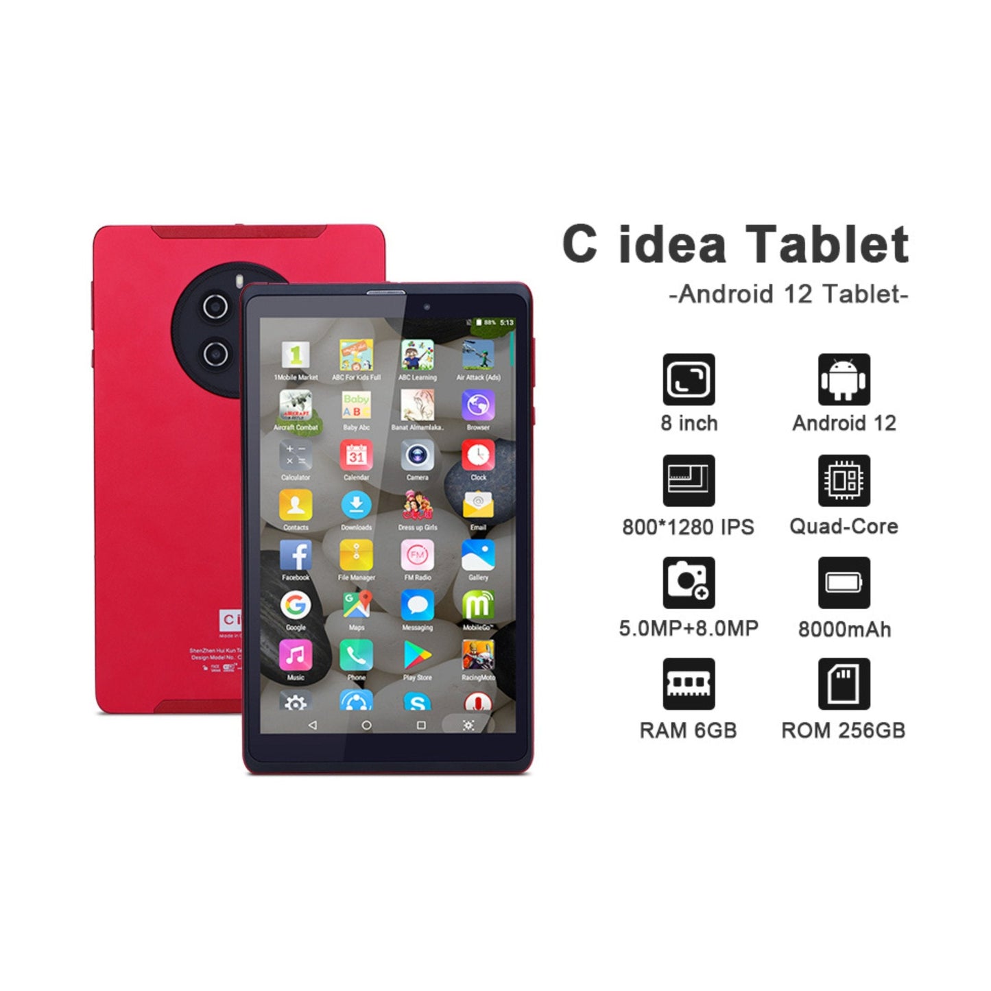 Cidea Tablette 8" CM815 256GB STOCKAGE ET 6GB RAM 5GLTE - CalidadZ