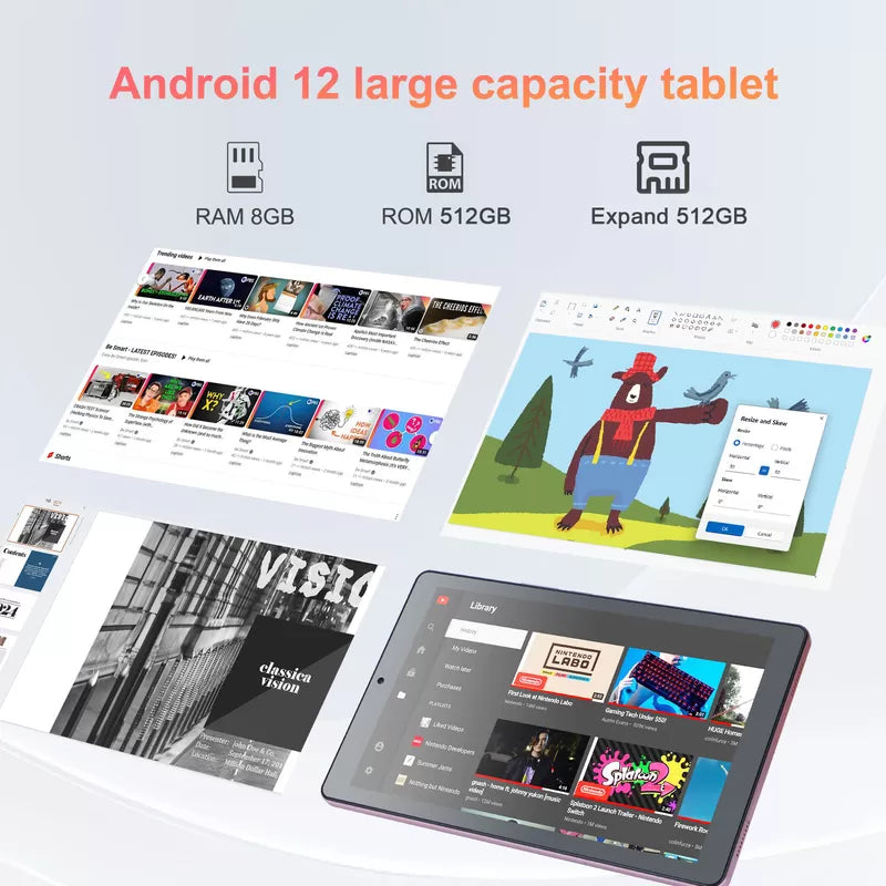 Cidea Tablette 9" CM915 512GB STOCKAGE ET 8GB RAM 5GLTE